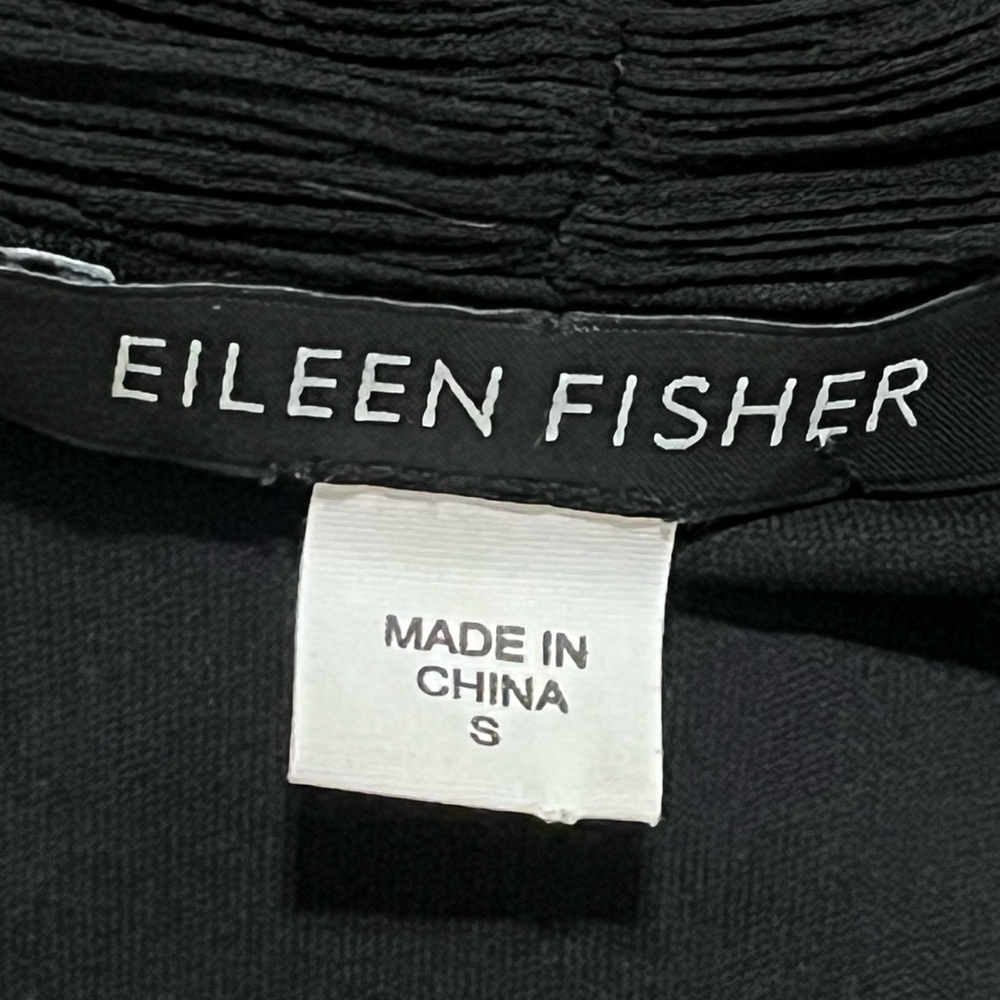 Vintage Eileen Fisher 100% Silk asymmetrical hem dress black Small - Picture 6 of 8